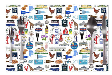 Iconic Rhode Island Watercolor Disposable Placemats - pad of 25