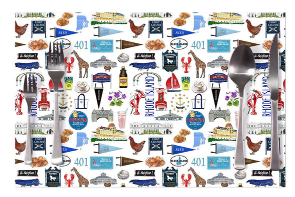 Iconic Rhode Island Watercolor Disposable Placemats - pad of 25