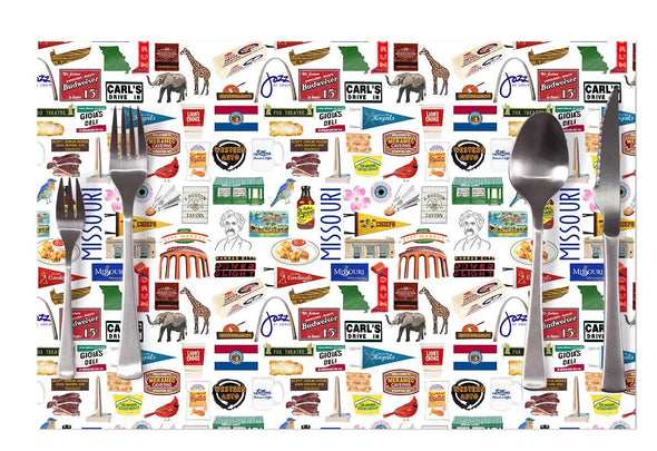 Iconic Missouri Watercolor Disposable Placemats - tear-away pad of 24