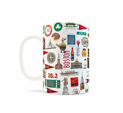 Iconic Boston, Massachusetts Watercolor Ceramic Mug
