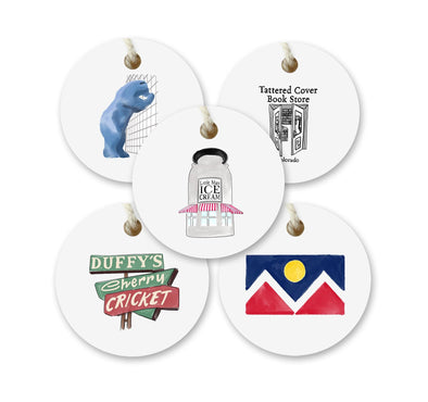 Iconic Denver, Colorado Watercolor Gift Tags - Set of 10