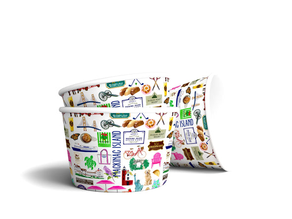 8 oz Iconic Mackinac Island Ice Cream, Soup, Favor Cup - Set of 12