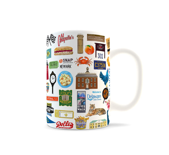 Iconic Delaware Watercolor Ceramic Mug