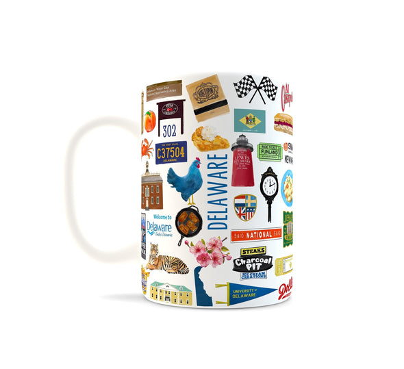 Iconic Delaware Watercolor Ceramic Mug