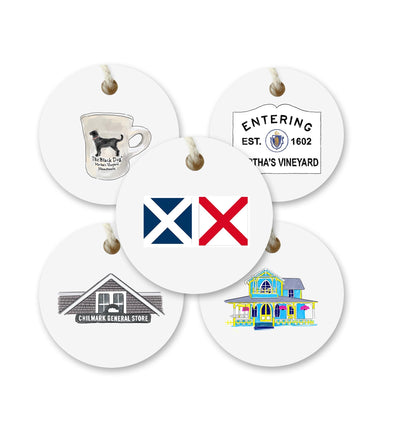 Iconic Martha's Vineyard Watercolor Gift Tags - Set of 10