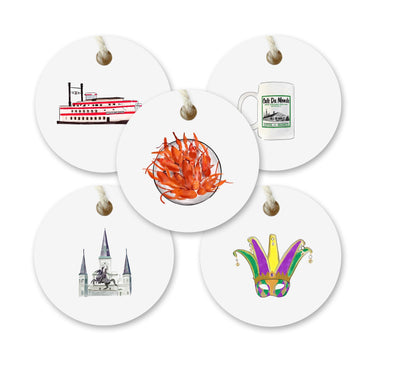 Iconic New Orleans Watercolor Gift Tags - Set of 10