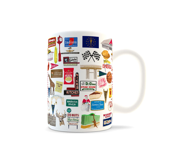 Iconic Indiana Watercolor Ceramic Mug