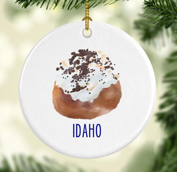 Idaho Ice Cream Potato Round Porcelain Ornament
