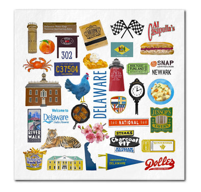 Iconic Delaware Watercolor Napkins - 2 sizes