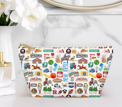 Large New Jersey Watercolor Illustration Accessory Pouch