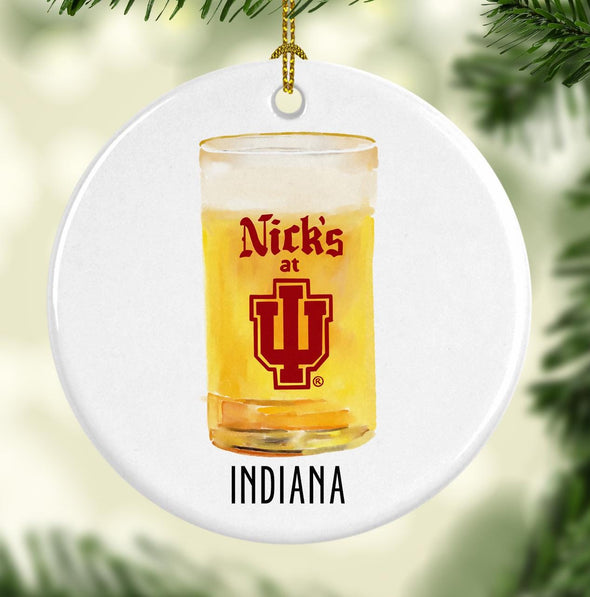 Nick's at Indiana University Round Porcelain Ornament
