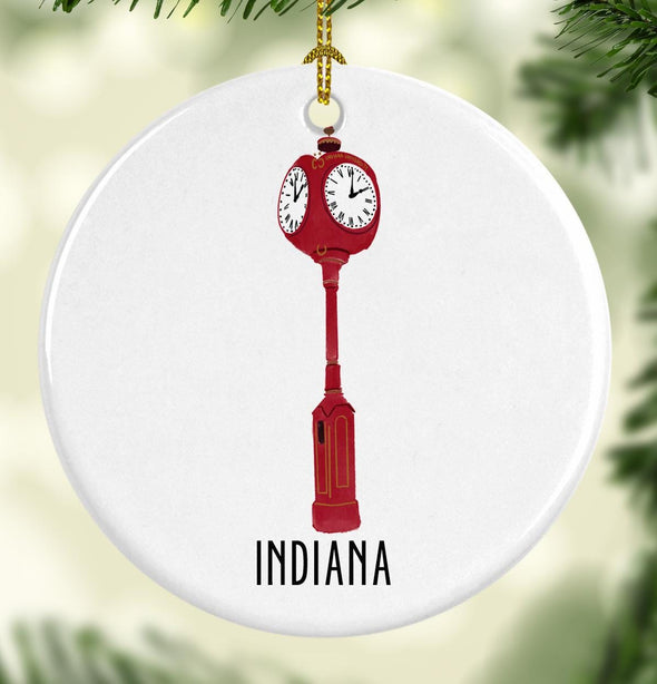 Indiana University Clock Round Porcelain Ornament