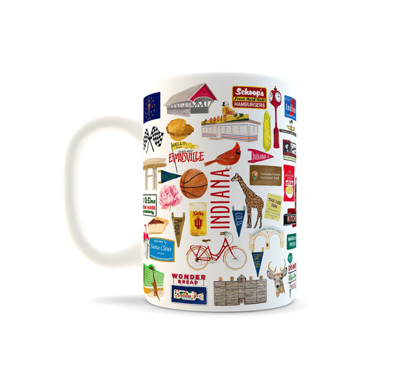 Iconic Indiana Watercolor Ceramic Mug