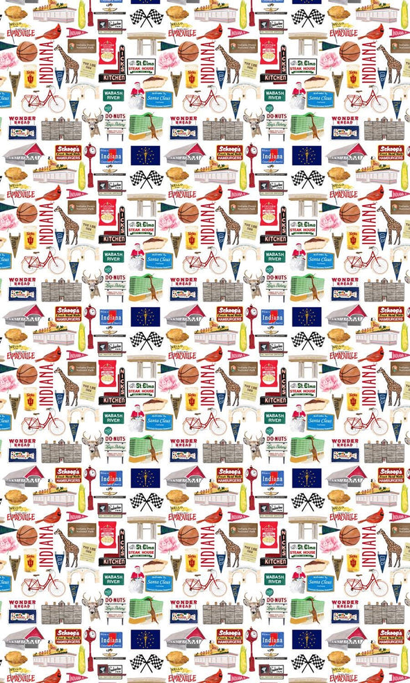 Iconic Indiana Watercolor Gift Wrap