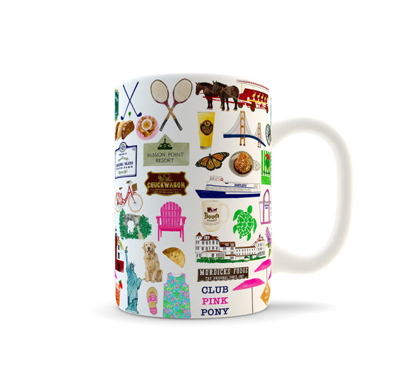Iconic Mackinac Island Watercolor Ceramic Mug