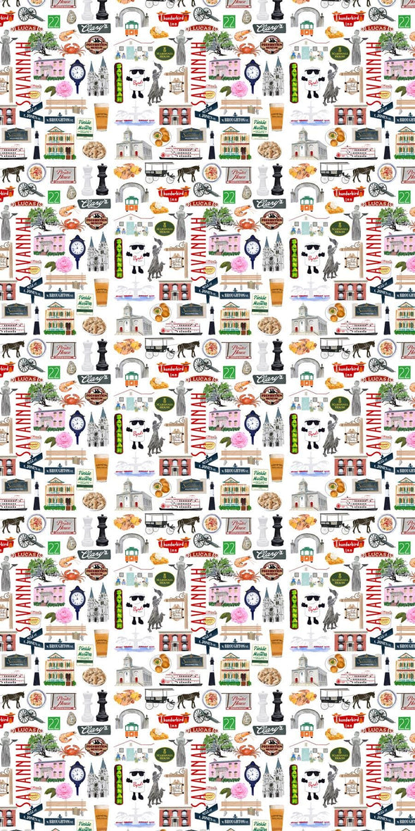 Iconic Savannah Georgia Watercolor Gift Wrap
