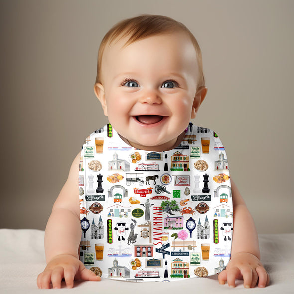Iconic Savannah, Georgia Baby Bib