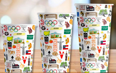 Iconic Georgia Hot/Cold Paper Party Cups - 3 sizes - Set of 12