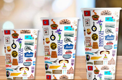 Iconic Tennessee Hot/Cold Paper Party Cups - 3 sizes - Set of 12