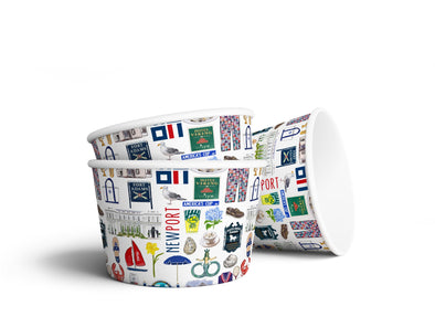 8 oz Iconic Newport, Rhode Island Ice Cream, Soup, Favor Cup - Set of 12