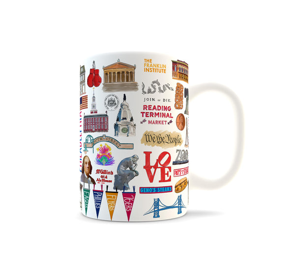 Iconic Philadelphia Watercolor Ceramic Mug