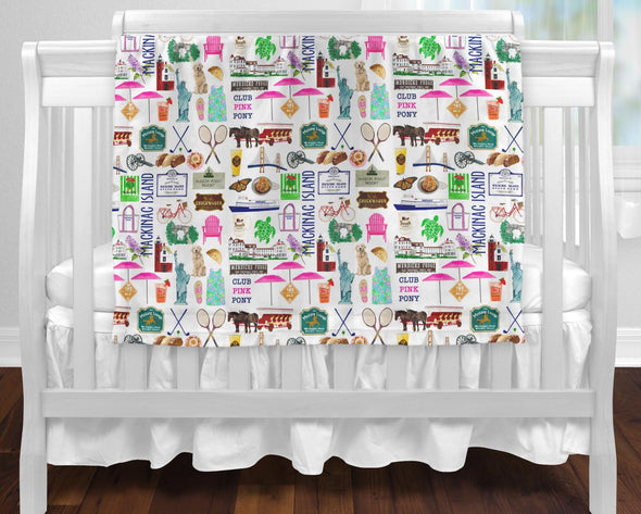 Iconic Mackinac Island Baby Blanket
