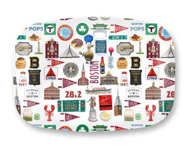 Iconic Boston, Massachusetts Watercolor DecoWare(TM) Platter