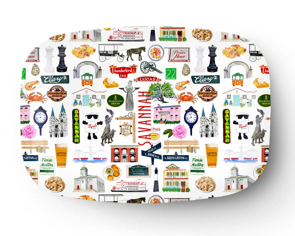 Iconic Savannah Georgia Watercolor DecoWare(TM) Platter