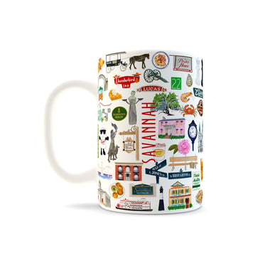 Iconic Savannah Georgia Watercolor Ceramic Mug