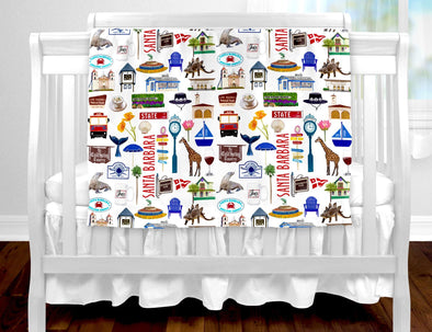 Iconic Santa Barbara, California baby blanket