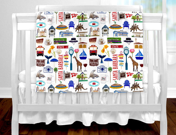 Iconic Santa Barbara, California baby blanket