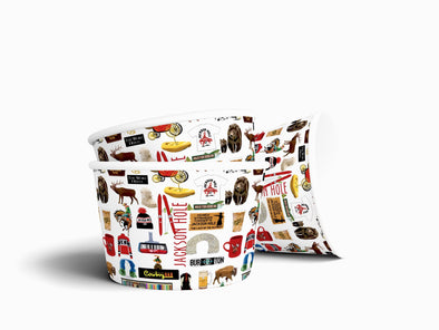 8 oz Iconic Jackson Hole, Wyoming Ice Cream, Soup, Favor Cup - Set of 12