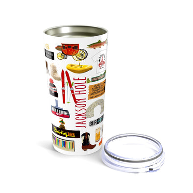 Iconic Jackson Hole, Wyoming watercolor 20 ounce Stainless Steel Hot/Cold Cup