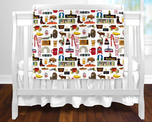 Iconic Jackson Hole, Wyoming baby blanket