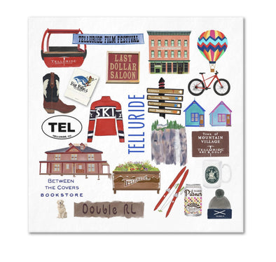 Iconic Telluride, Colorado Watercolor Napkins - 2 sizes