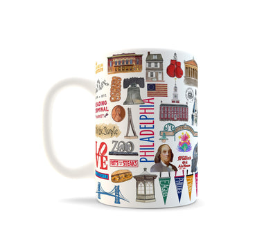 Iconic Philadelphia Watercolor Ceramic Mug