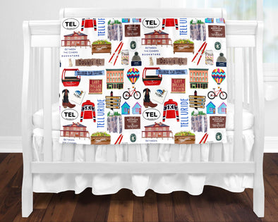 Iconic Telluride, Colorado baby blanket