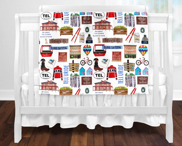Iconic Telluride, Colorado baby blanket