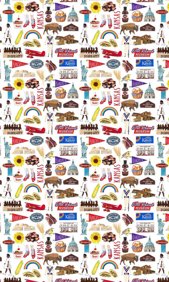 Iconic Kansas Watercolor Gift Wrap
