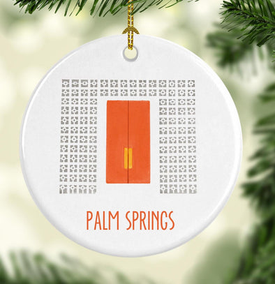 Palm Springs Parker Hotel Round Porcelain Ornament