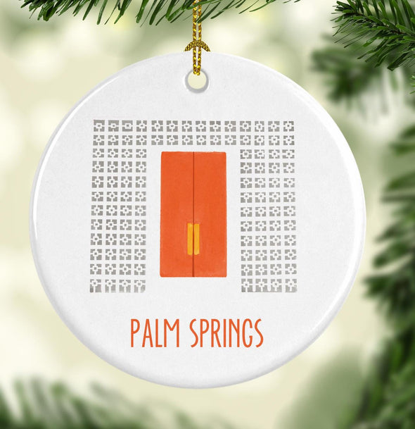 Palm Springs Parker Hotel Round Porcelain Ornament