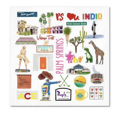 Iconic Palm Springs Watercolor Napkins - 2 sizes