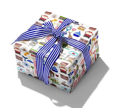 Iconic Santa Barbara, California Watercolor Gift Wrap