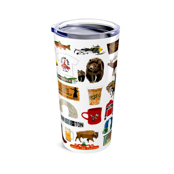 Iconic Jackson Hole, Wyoming watercolor 20 ounce Stainless Steel Hot/Cold Cup