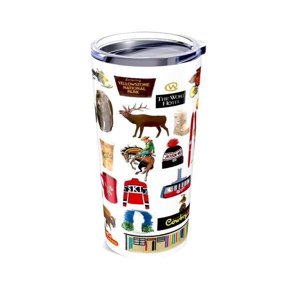 Iconic Jackson Hole, Wyoming watercolor 20 ounce Stainless Steel Hot/Cold Cup
