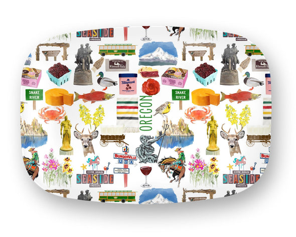Iconic Oregon Watercolor DecoWare(TM) Platter