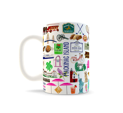 Iconic Mackinac Island Watercolor Ceramic Mug