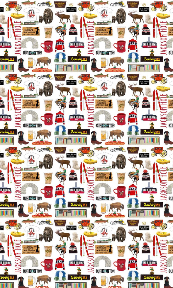 Iconic Jackson Hole, Wyoming Watercolor Gift Wrap