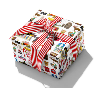 Iconic Jackson Hole, Wyoming Watercolor Gift Wrap