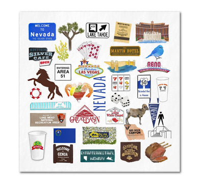 Iconic Nevada Watercolor Napkins